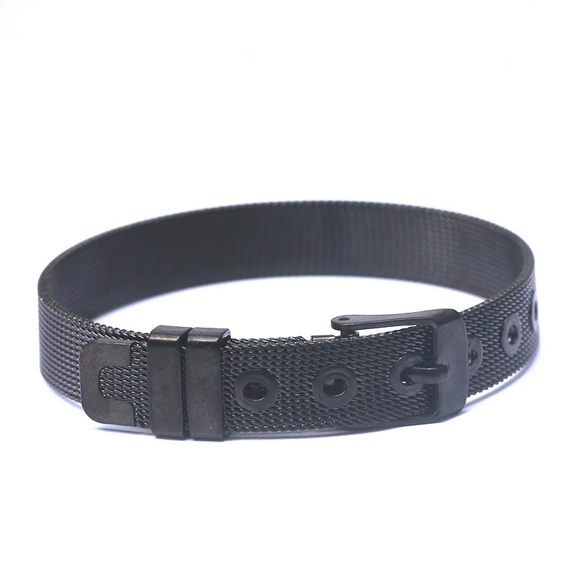 Silver Color Stainless Steel Mesh Bracelets For Women Crystal Santa Claus Beads Charm Watch Belt BraceletsBangles Christmas Gift