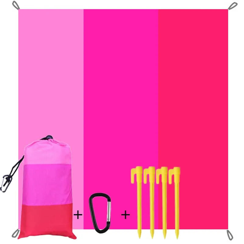 Oversized Sandproof Beach Picnic Mat Waterproof Pocket Beach Blanket Outdoor Tent Sunscreen Foldable Lightweigh Beach Towels