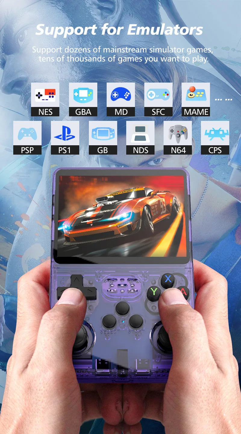 R36S Portable Handheld Game Controller with 3.5" HD Screen, Rechargeable Battery - Perfect Christmas Gift for Gamers
