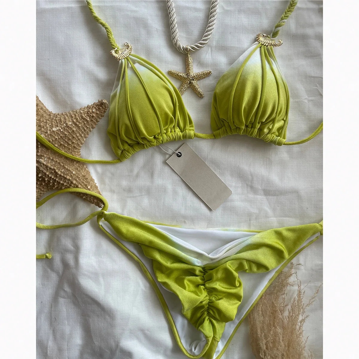 Sexy Micro Bikinis 2025 Women Halter Brazilian Bikini Set Female Pleated Swimsuit New Triangle Swimwear Beach Wear Bathing Suit