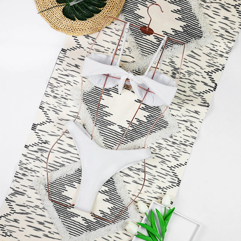 Sexy Micro Bikinis 2025 Women Halter Brazilian Bikini Set Female Pleated Swimsuit New Triangle Swimwear Beach Wear Bathing Suit