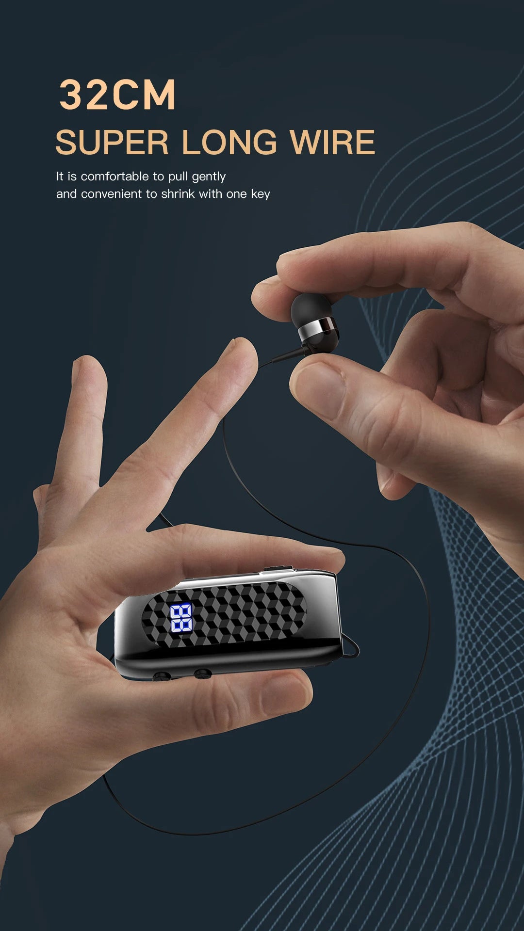 Bluetooth V5.2 Wireless Earbuds Clip On Earphone Business Headphone In-Ear Vibrating Alert