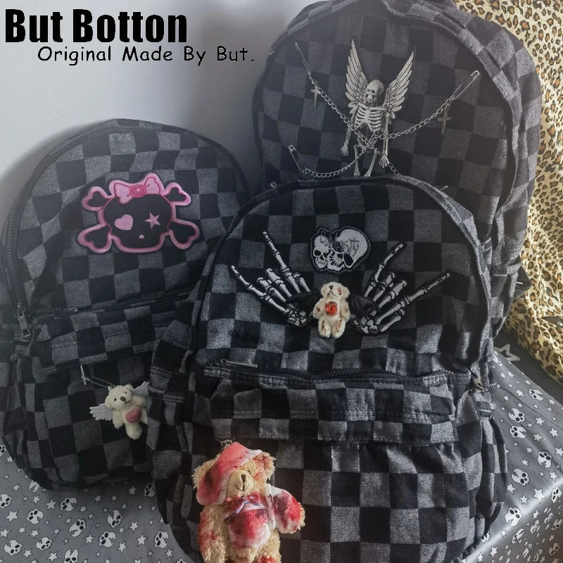 Men Women Streetwear Backpack large capacity Skull homestay y2k versatile hot girl goth punk bag student skeleton schoolbag
