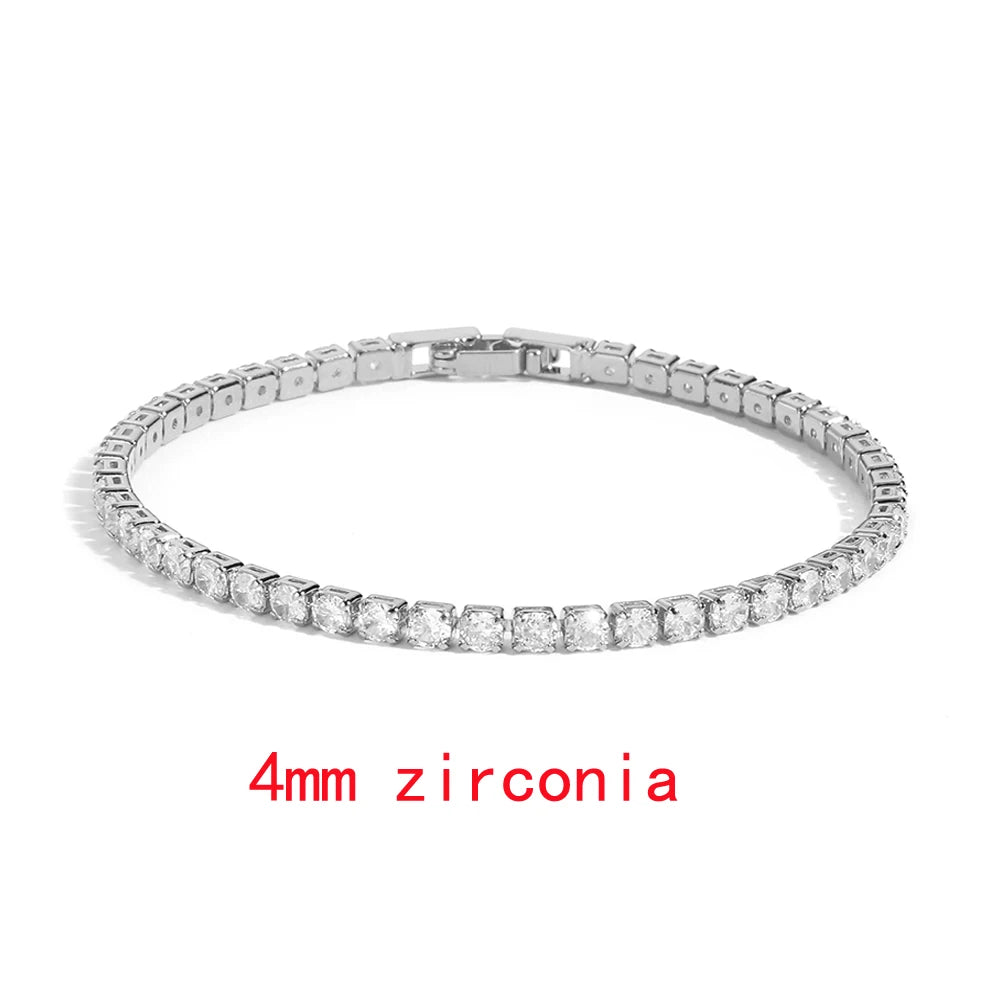 2022 New Rainbow Crystal Tennis Bracelets For Women Bracelet Set 18K Gold Silver Colorful Zirconia Femme Bridal Wedding Jewelry