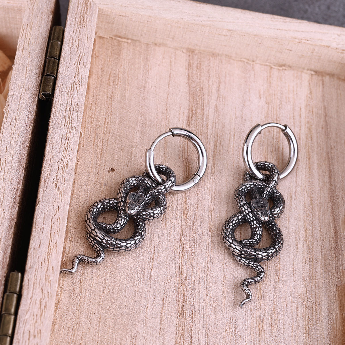 Stainless Steel Twisted Snake Street Tail Snake Earrings for Men and Women Punk Party Earrings Glamorous Everyday Jewelry Gifts
