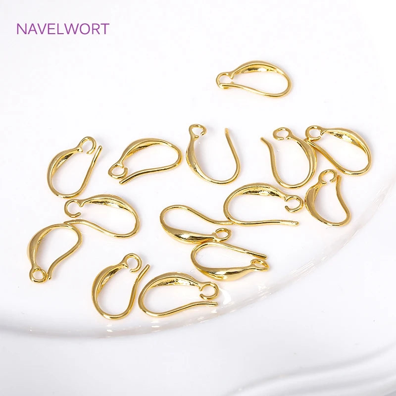 Earring Hooks with Open Loop 18K Gold Plated Ear Wire For Earrings Making Supplies Earwire DIY Accessories