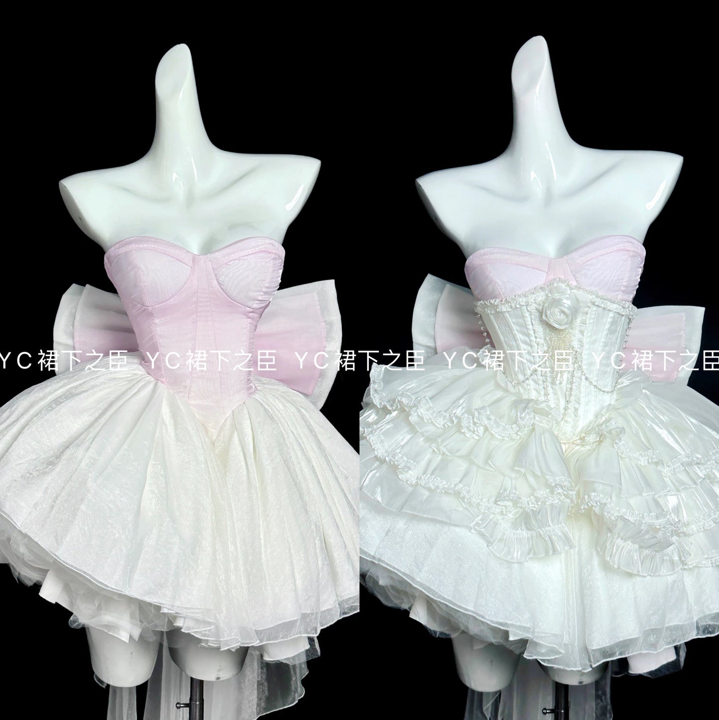 Tube Top Dress Sweet Japanese Lolita Heavy Industry Birthday Dresses Waist Thin Bow Trailing Fluffy Princess Vestidos For Women