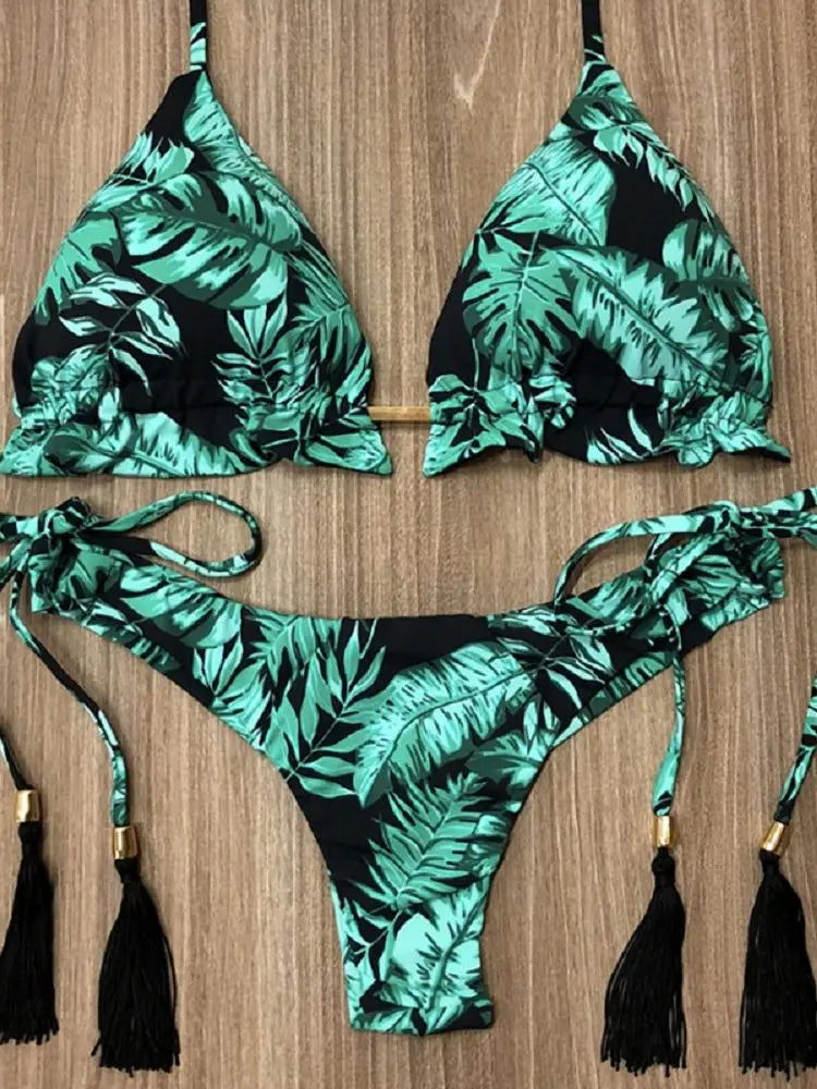 Sexy Bikinis 2019 Swimwear Women Swimsuit Bandage Halter Beach Wear Push Up Bathing suits Female Brazilian Bikini Set