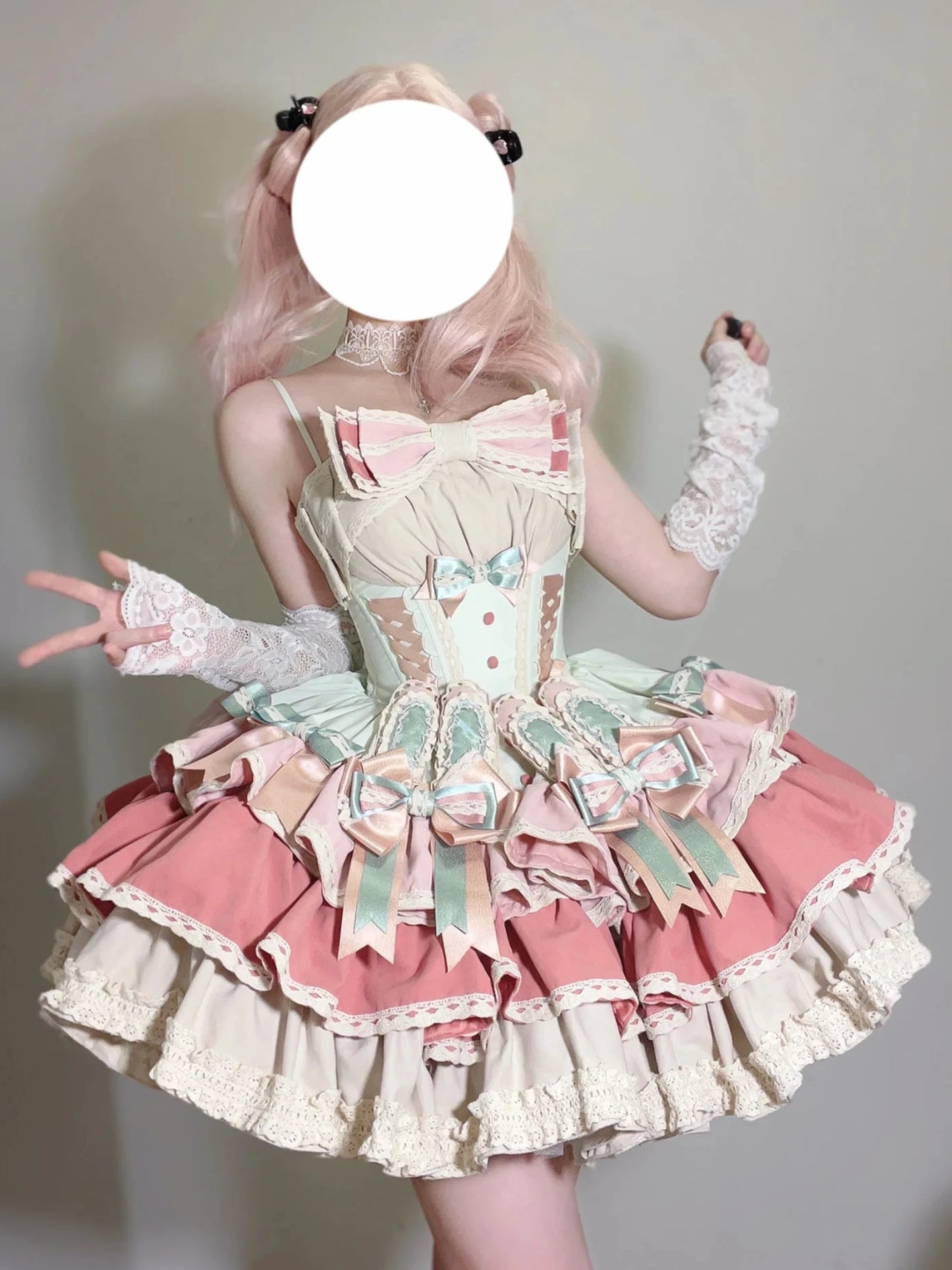 French Sweet and Cute Lolita Princess Sling Dress Summer New Girly Style Bow Slim Fit Puffy Cake Above Knee Ladies Lo Dresses