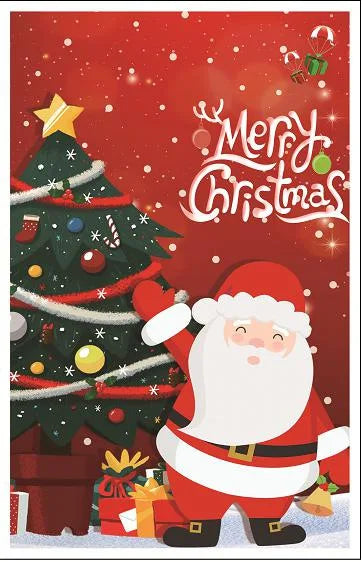 10Pcs Christmas Gift Bags Christmas Candy Cookie Bags Santa Claus Plastic Pouch Kids Xmas Packaging Christmas Decoration 2025