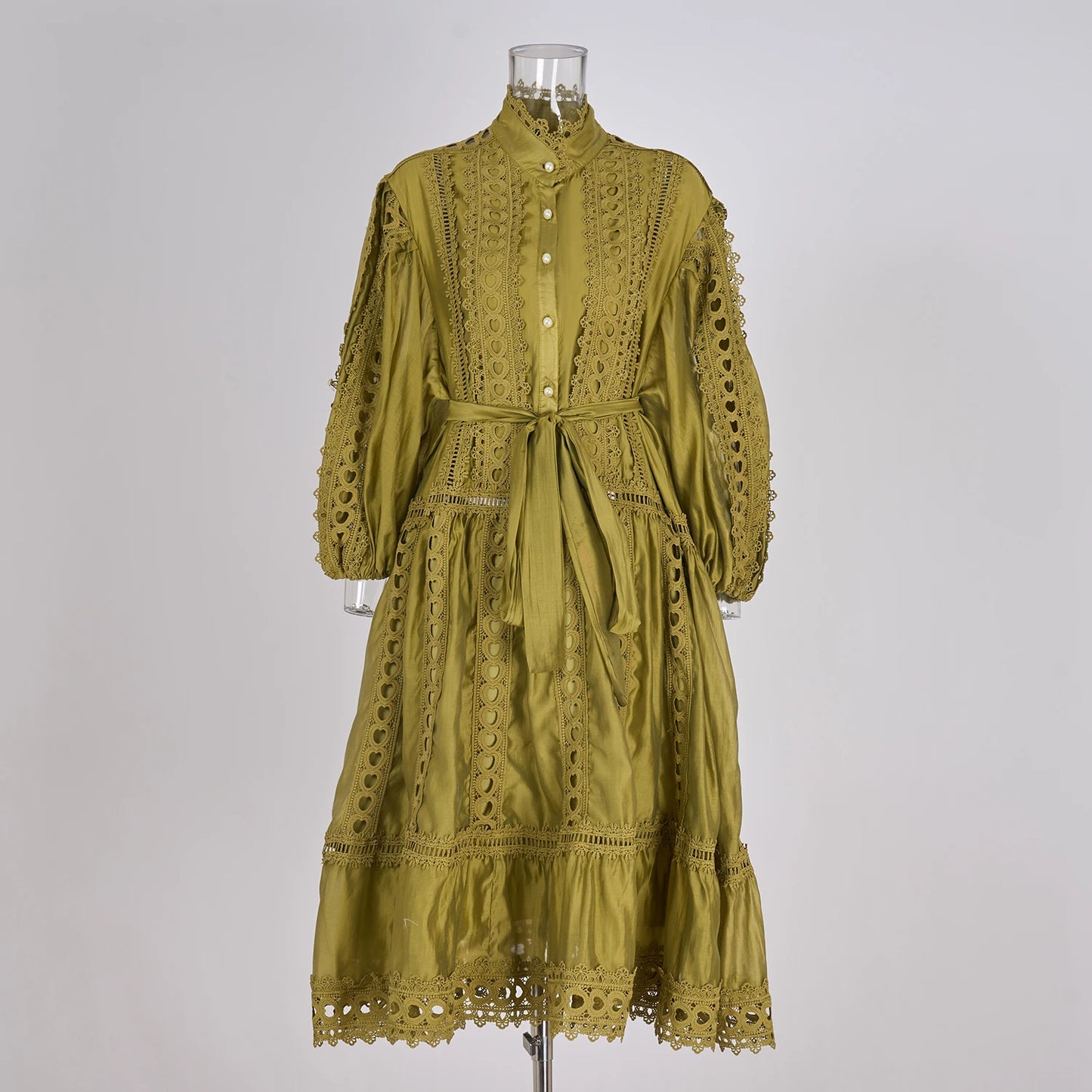 Elegant Embroidery Long Dress 2 Piece Set Women Summer Autumn Hollow Out Crochet Shirts Elastic Waist Long Maxi Skirt Suits