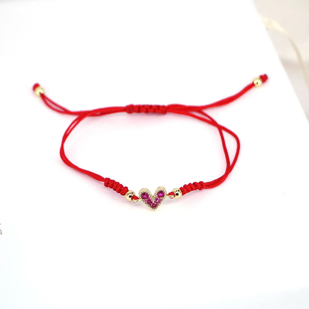 10PCS, Heart Shaped Love Rainbow Braided Bracelet Simple Trendy Ladies Thread Jewelry Gift Summer Charm Rope Cords Bracelets New