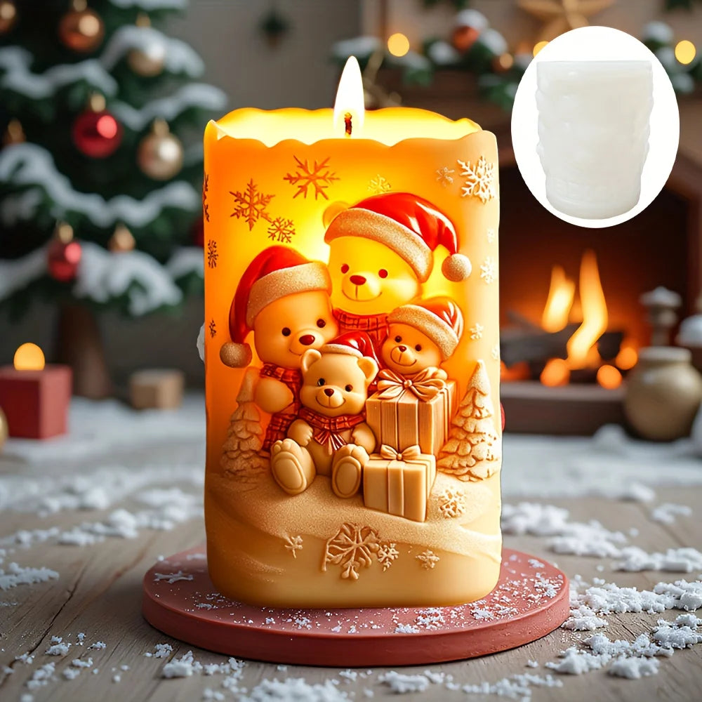 Love Owl Candle Silicone Mold Wear Christmas Hat Owl Resin Mold Christmas Heart Owl Gypsum Mould Craft Molds Christmas Gift