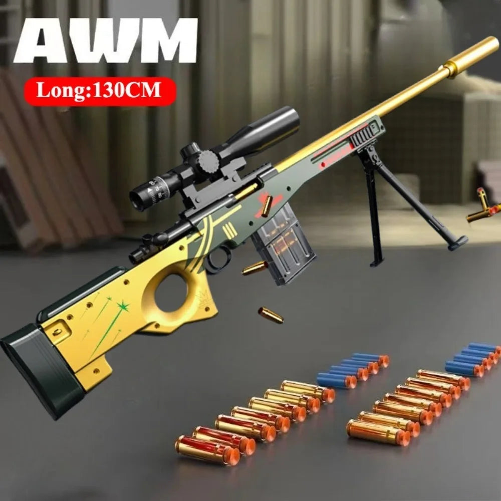 Awm Manual Launchable Safety Shell-Throwing Soft Bullet Toy Gun Sniper Rifle Outdoor CS Shoot Game for Adult Boy Christmas Gift