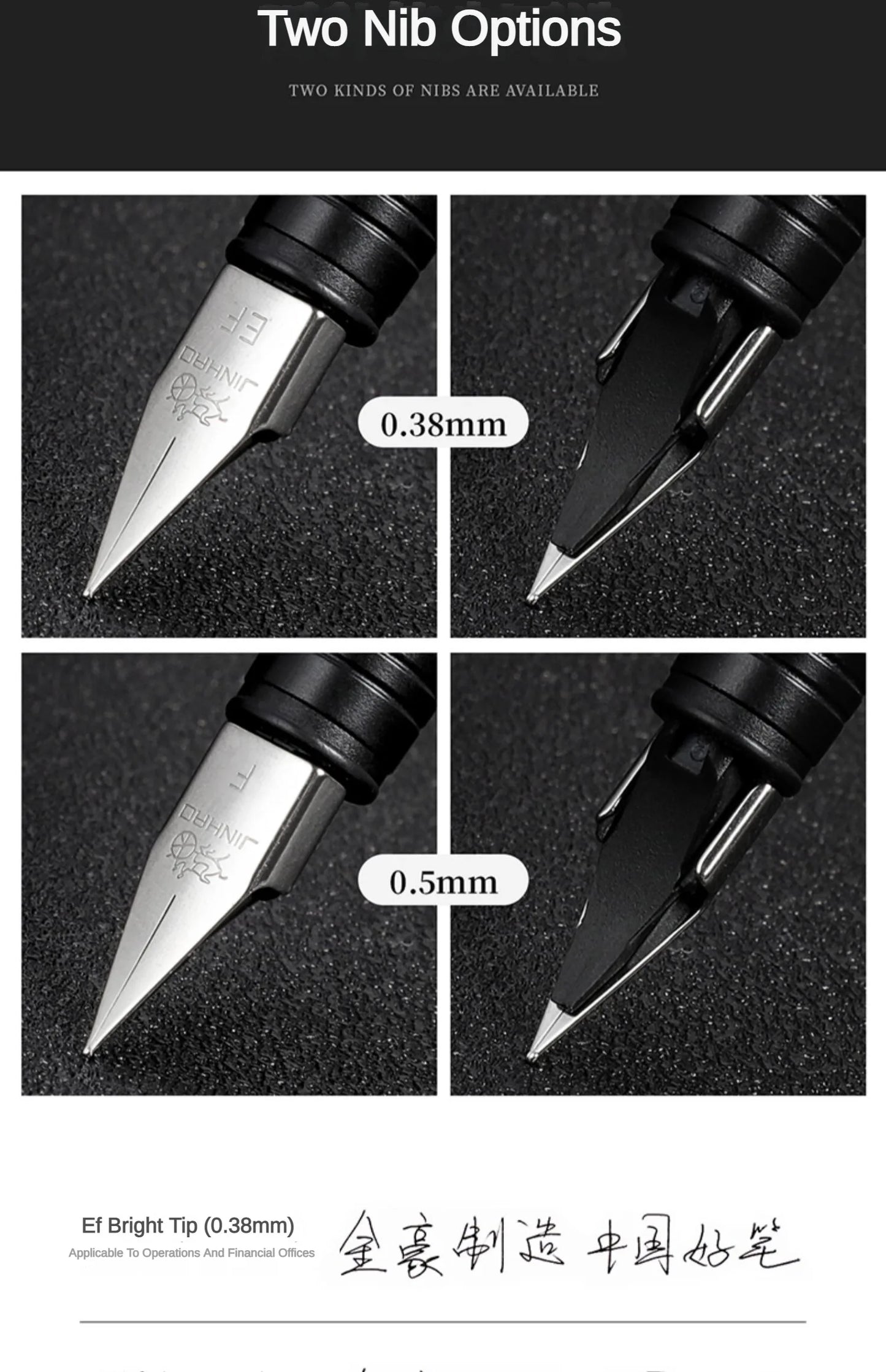 Jinhao 65 Black Silver Colors Fountain Pen EF F 0.30mm Nib Luxury Elegant Pen Business Office Student School Stationery Supplies