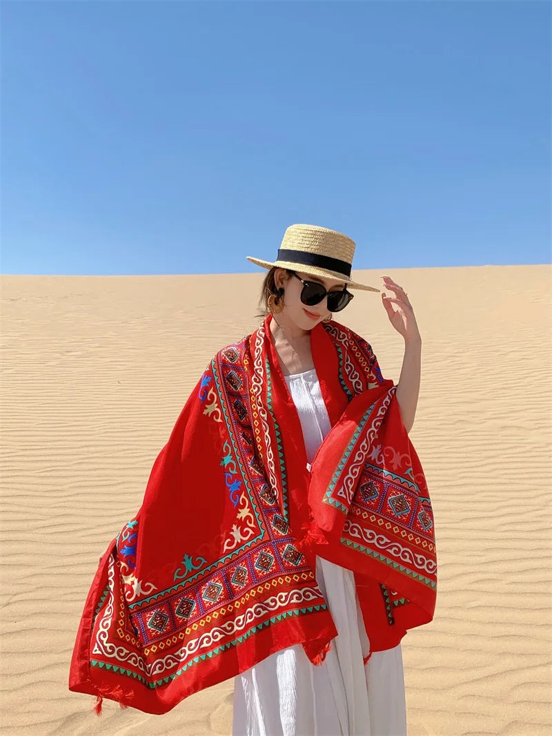 Travel Beach Sunscreen Scarves for Women Bikini Large Sarong Wrap Scarf Brazilian Swimsuit Bathing Cover-ups 17 Styles 90x180cm