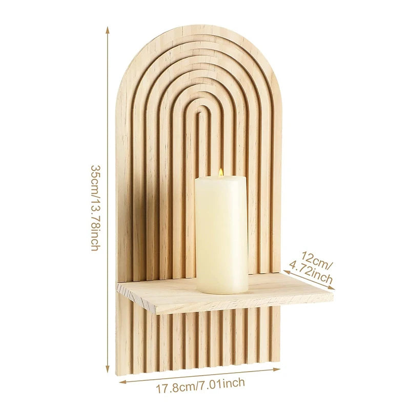 Bohemian Wall Mounted Decorative Shelves Candle Sconces Hanging Rack Plant Flower Vase Display Shelf Home Decoration