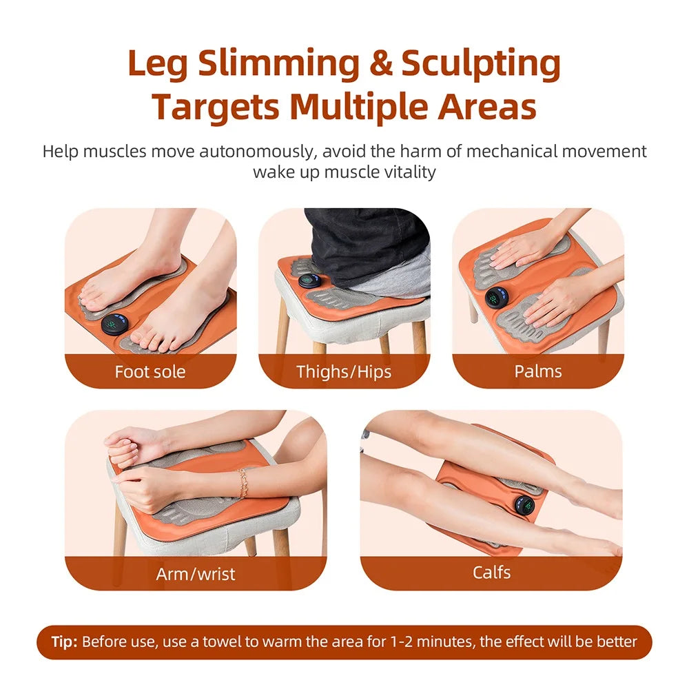 EMS Foot Massager 6 Modes 15 Gear Strength Intelligent Acupoint Capture Improve Blood Circulation Feet Acupoints Massage Mat