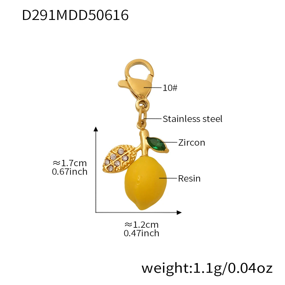 Shell Beads Bracelet With Multi Lemon Charms For Women Handmade Beaded Bracelets Matching Earrings Necklace Cute Jewelry Sets