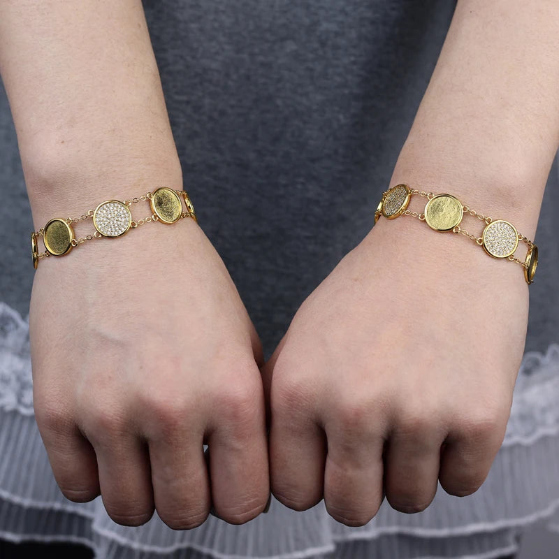 2025 Gold Color rainbow colorful cz lip butterfly heart cute lovely lucky charm bracelet elegant Luxury fashion women jewelry