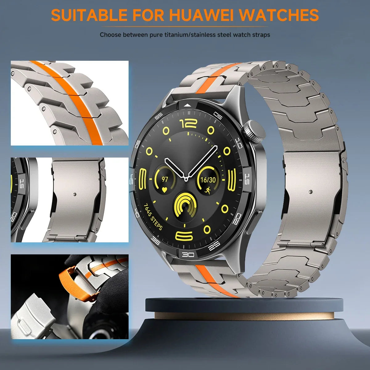 22mm Titanium Strap for Huawei Watch GT5 GT4 46mm Watch 4/4 Pro Band for Amazfit Balance Active 2 Luxury 20mm Watchband Bracelet
