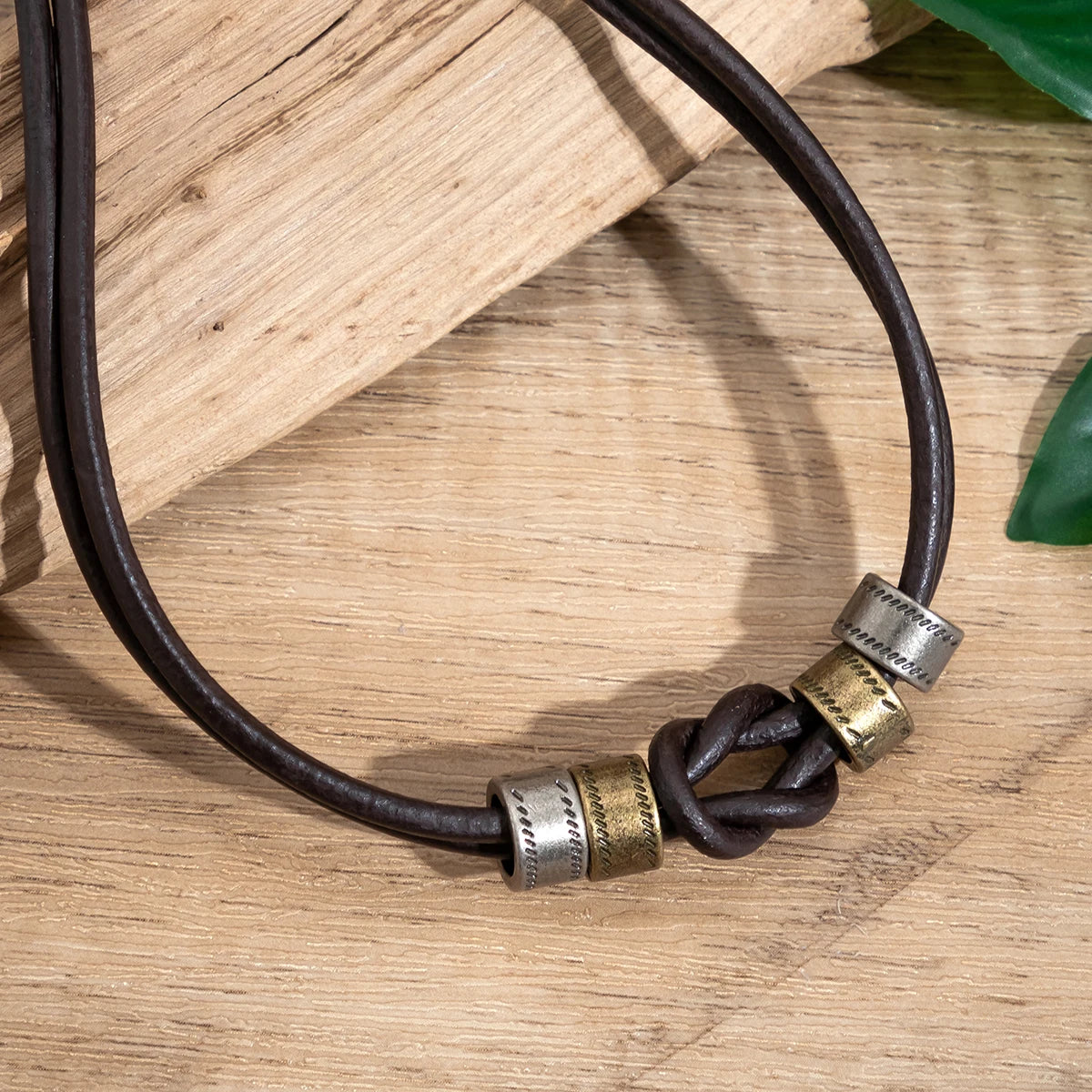 Vintage Pu Leather with Metal Beads Choker Necklace for Men Trendy Collar on the Neck Accessories 2023 Fashion Jewelry Male Gift
