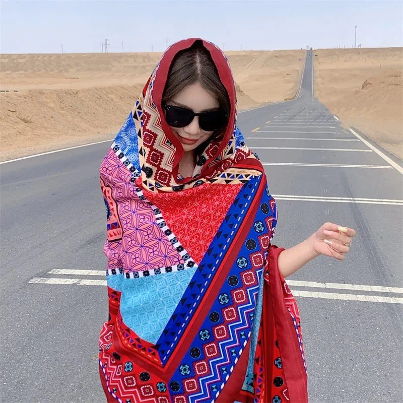 Travel Beach Sunscreen Scarves for Women Bikini Large Sarong Wrap Scarf Brazilian Swimsuit Bathing Cover-ups 17 Styles 90x180cm