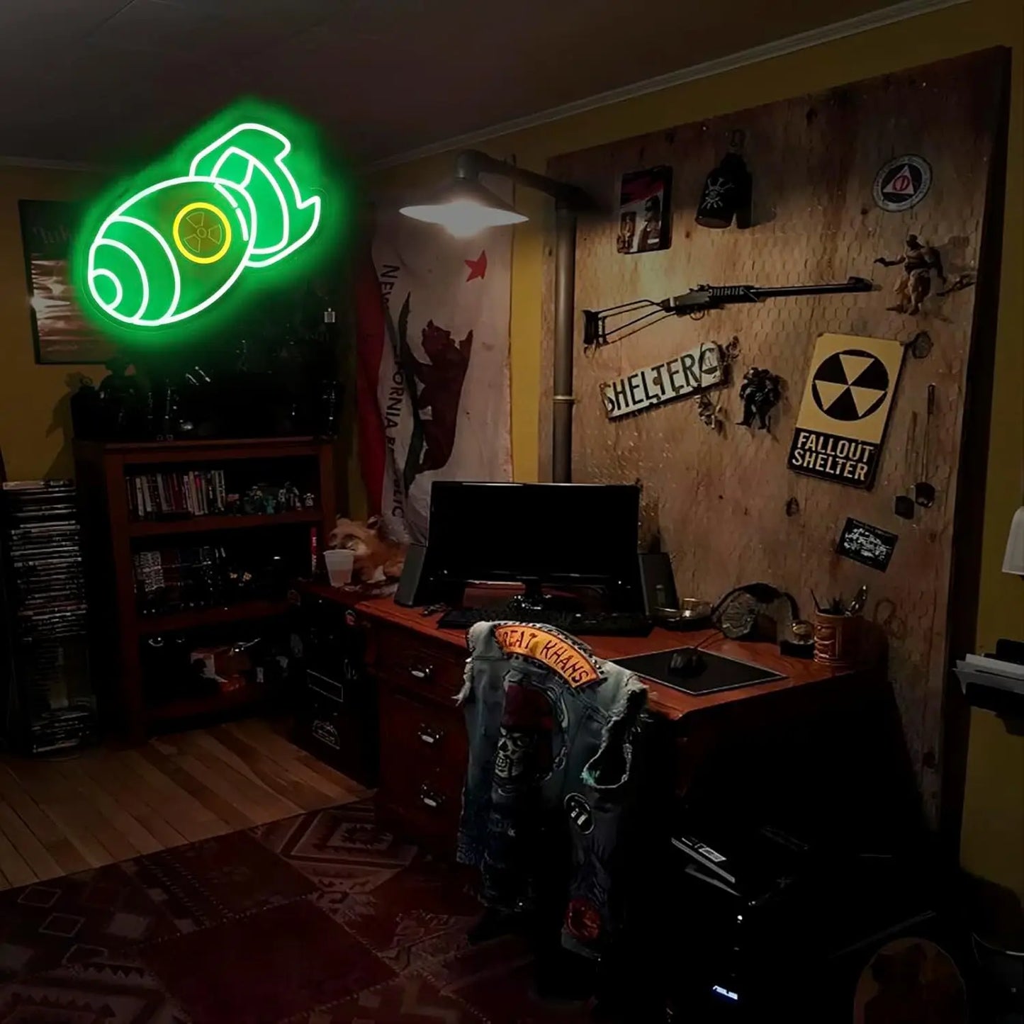Nuclear Bomb Neon Sign LED Neon Light Sign for Game Room Man Cave Bedroom Bar Decor Birthday Christmas Gift for Gamer Him Boys