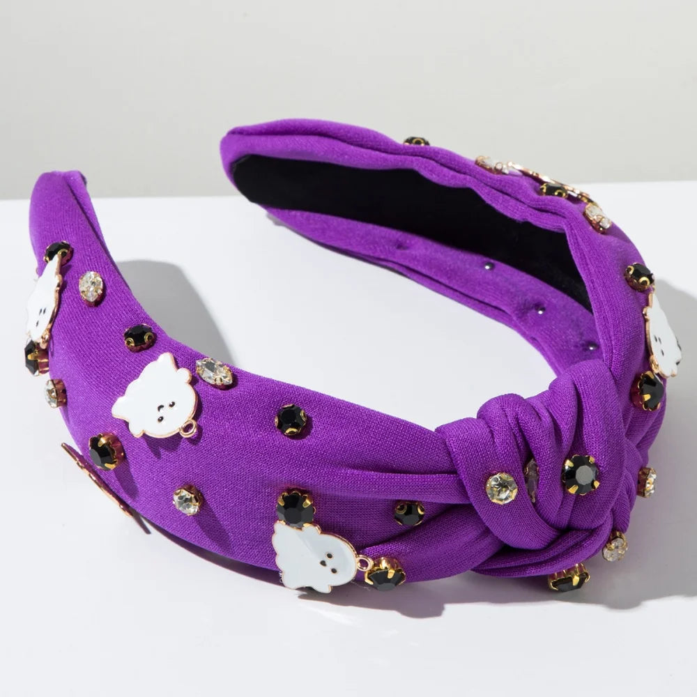 Halloween Themed Headbands For Women With Diamonds Rice Beads Letters little ghost Accessories Holiday Hair Accessories Gifts