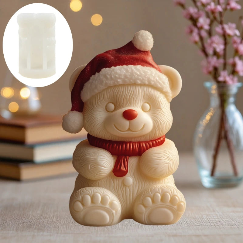 Love Owl Candle Silicone Mold Wear Christmas Hat Owl Resin Mold Christmas Heart Owl Gypsum Mould Craft Molds Christmas Gift