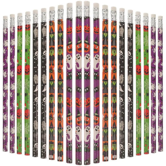 30Pcs Halloween Wooden Pencils with Eraser Children Drawing Pencil School Writing Stationery Gifts Pumpkin Ghost Writing Pencil