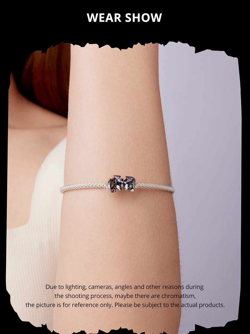 BISAER 925 Sterling Silver Halloween Skull & Pumpkin Charm Bead Pumpkin Cat Magic Crystal Pendant for Women DIY Bracelet Jewelry