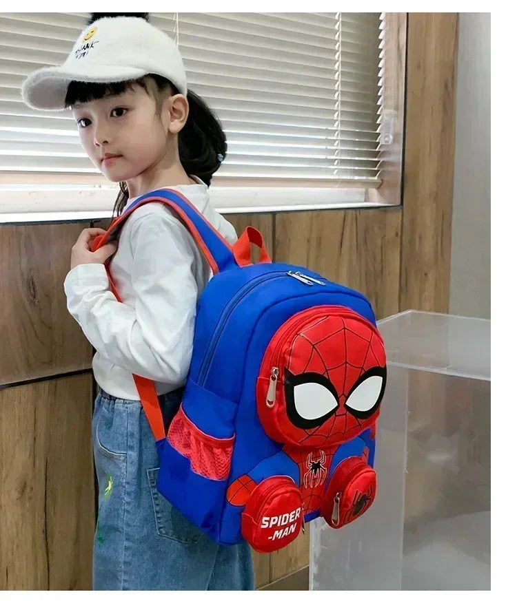 IN STOCK Cartoon Spiderman Backpack 3D Dimensional School Bag Kindergarten Shoulder Bag Student Back to School Christmas Gift