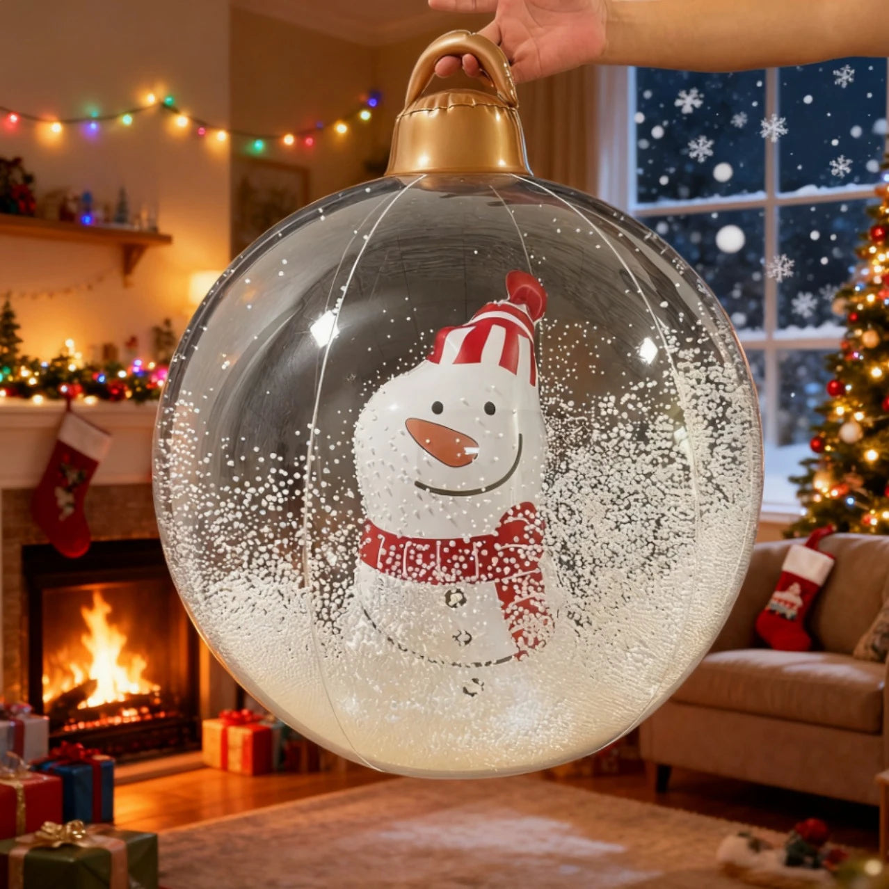 60CM/23.62inch Xmas Balls: Snowman, Christmas Tree & Santa Designs, Home/Yard Decor & Christmas Gift