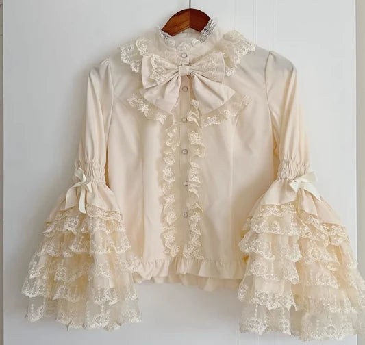 Original Lolita Dress Cape Set New Spring Autumn Sweet Girl Lace Princess Jsk Cake Dress Fairy Suspender Dress Shirt Outfit