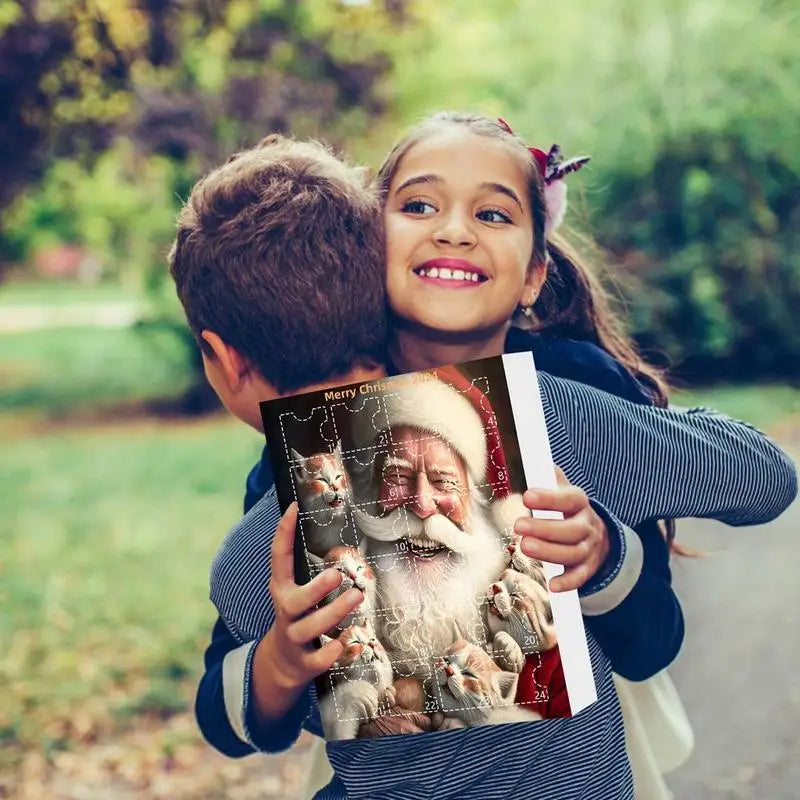 Christmas Countdown Advent Calendar Cat Ornament Calendar Cartoon Festival Supplies Funny Wall Decoration Christmas gift