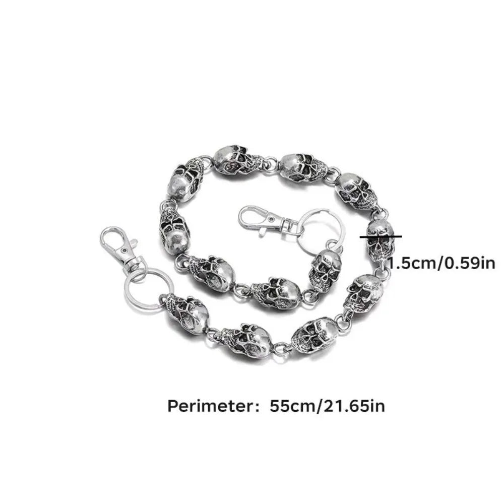 Fashion Accessories Gothic Punk Heavy Waist Chain Rock Vintage Men Punk Belt Chain Hip Hop Key Chains Skull Pants Chain Jeans