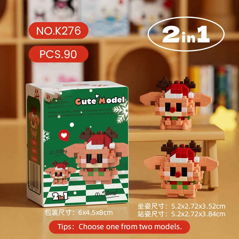 christmas train santa claus moc building blocks toys construction set for girls christmas tree decorations micro building blocks