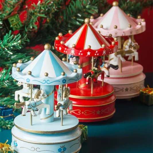Christmas Decoration Ornaments Carousel Octave Box Music Box Birthday Gifts for Kids New Year Decorations Home Christmas Gift