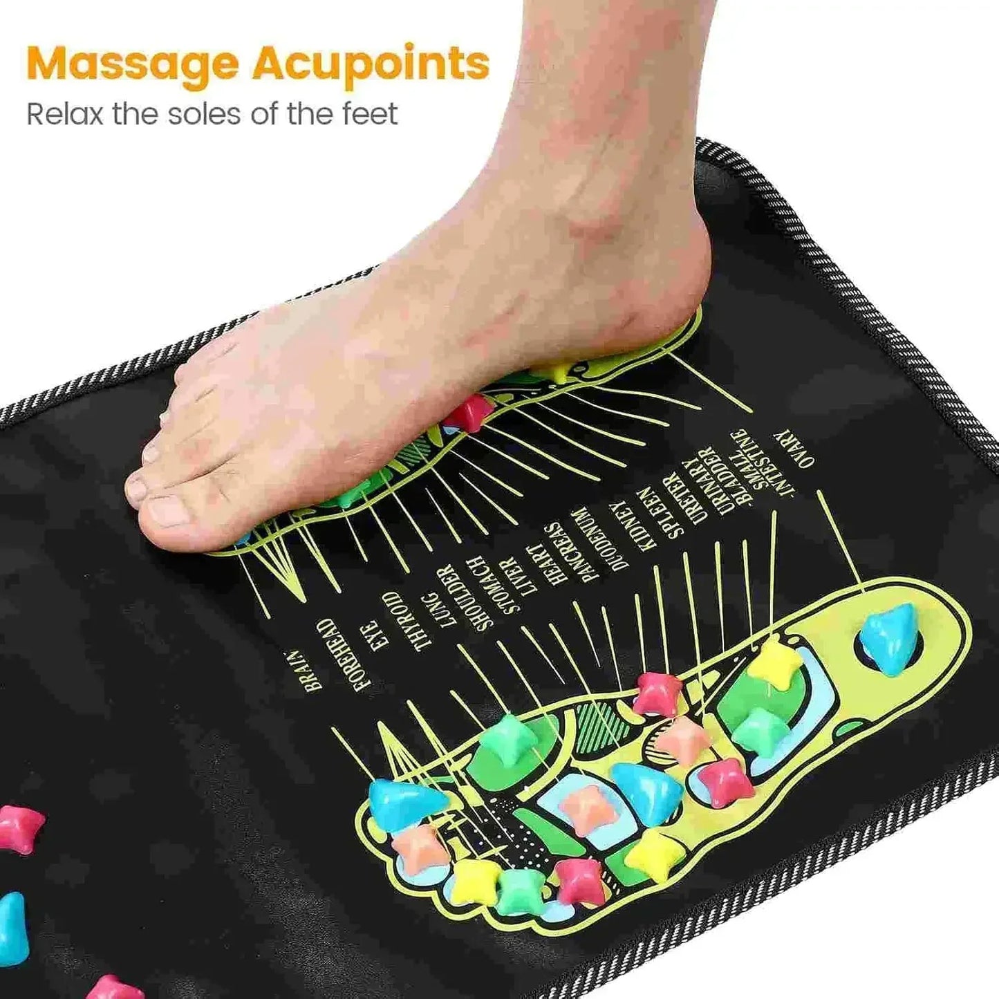 Premium Foot Massage Mat with Finger Pressure Plate and Simulated Cobblestone Path To Soothe Tired Feet and Relieve Pain