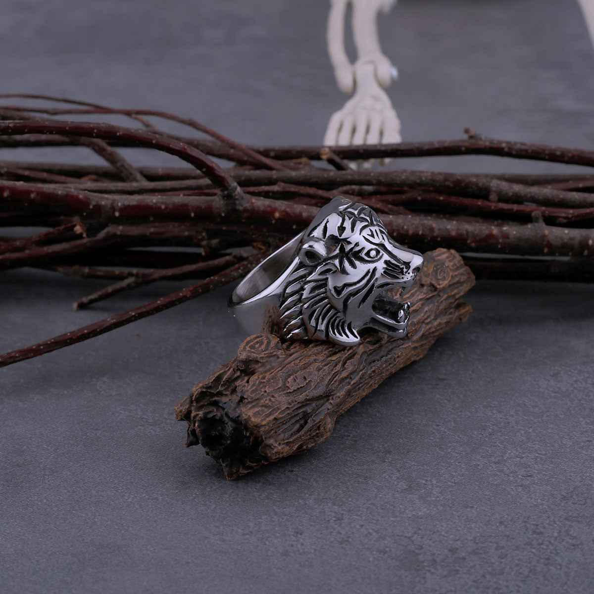 316L Stainless Steel Retro Domineering Tiger Head Ring Men's Rock Hip Hop Charm Boutique Handmade Ring Jewelry Boyfriend Gift