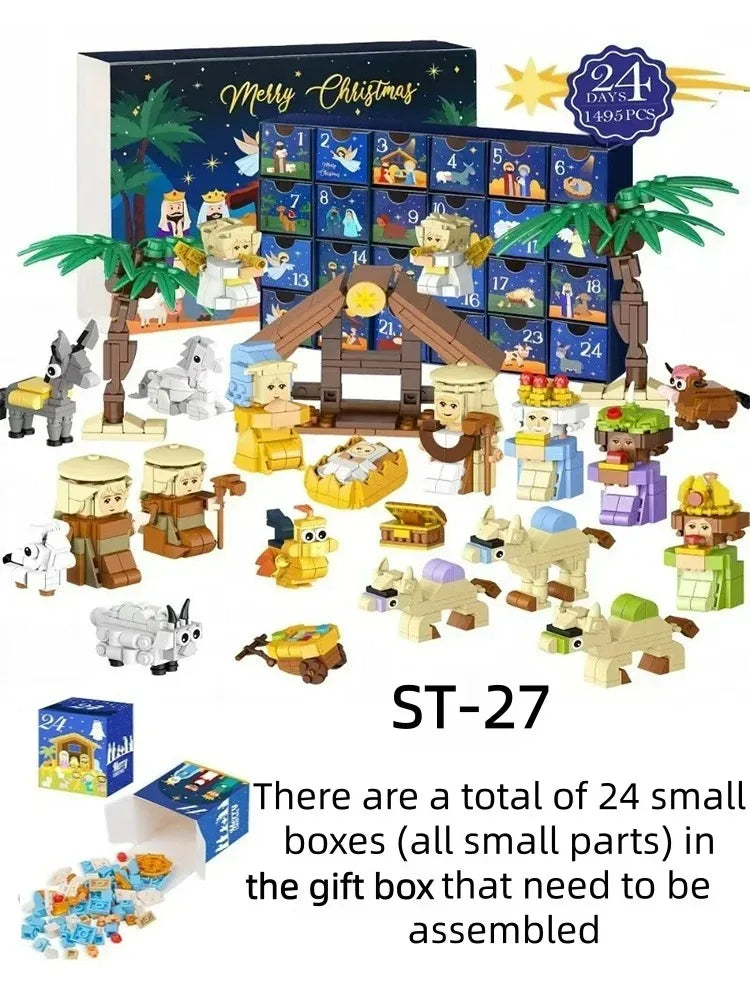 Christmas Advent Calendar Gift Box DIY Christmas Train Tree for Kids 24Days Countdown Calendar Box Surprise Party Christmas Gift