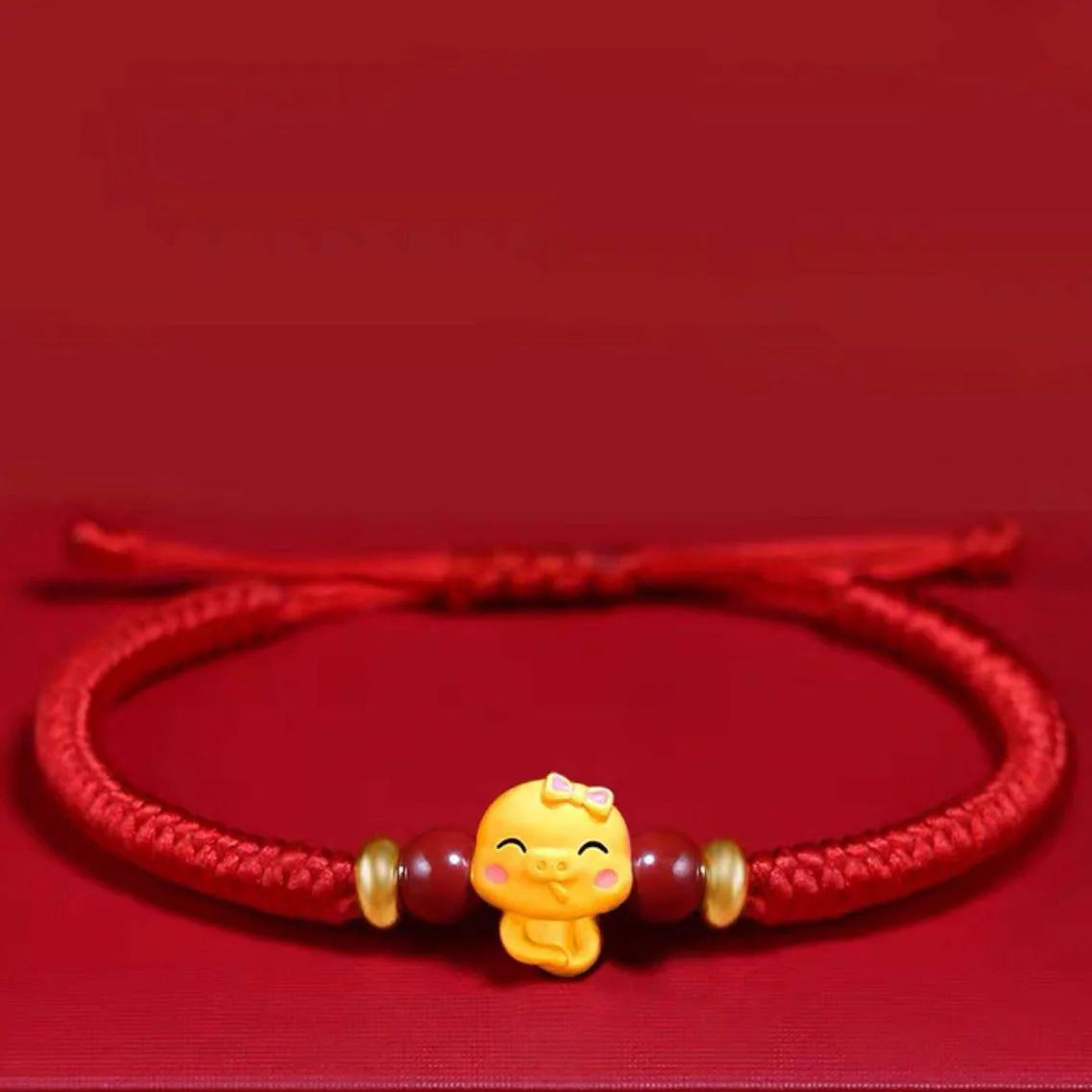 Lucky 12 Constellation Zodiac Sign Braided Animal Bracelet Men Women Red Rope Gold Color Beads Bracelet Bangle Gift Jewelry