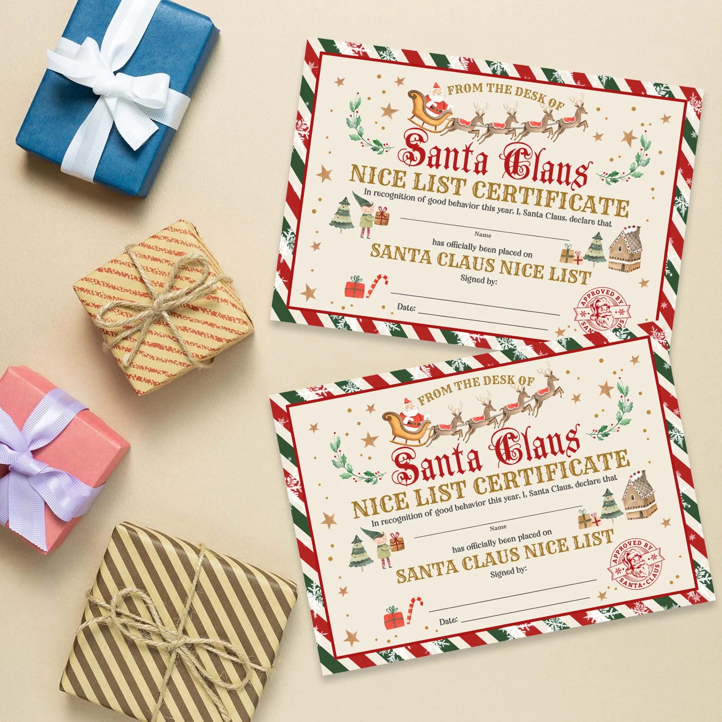 6/12/24pcs Christmas Santa Claus Gift Card Christmas gift Decor 2025 Xmas Holiday Xmas Santa Claus's reindeer New Year Gift 2026