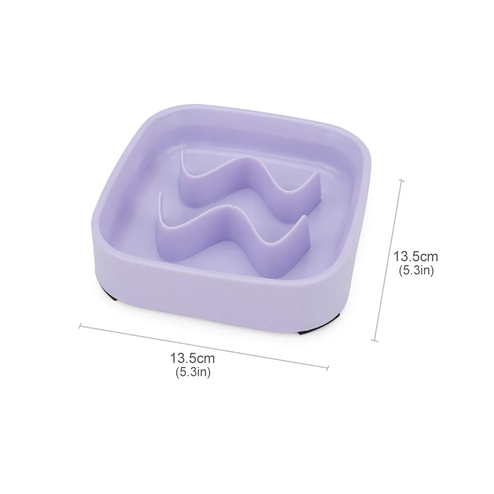 Small Dog Slow Food Bowl Anti Choking Cat Pet Bowl Puppy Feeder Supplies Square/Round