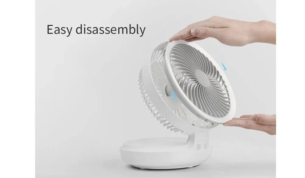 Portable Rechargeable Pedestal Cooling Light Folding Stand Desk Fan High Speed Electric Fan With Remote Control