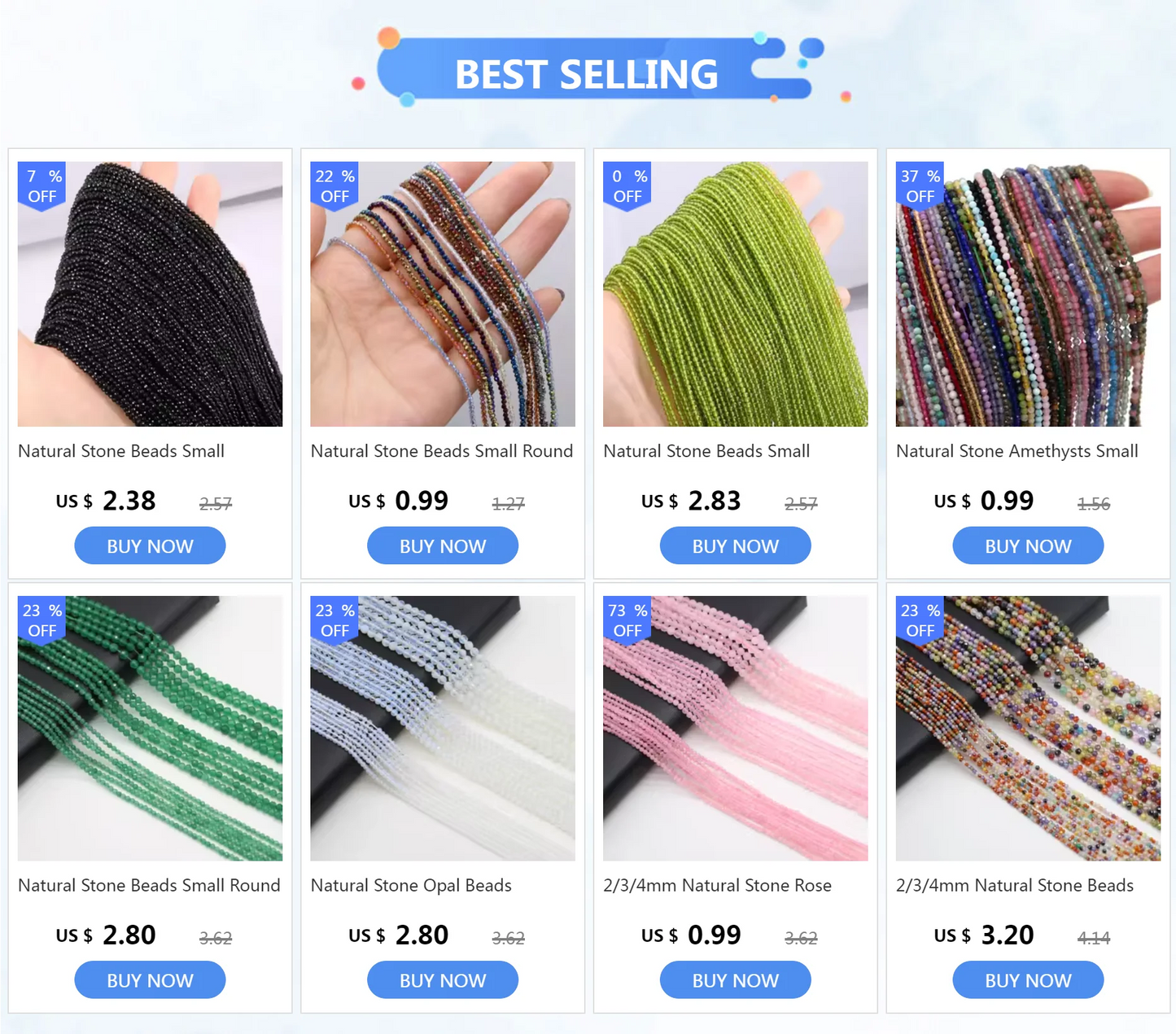 Small Beads Natural Stone Beads Tourmaline Sapphir 2,3,4,5mm Section Loose Beads for Jewelry Making Necklace DIY Bracelet (38cm)