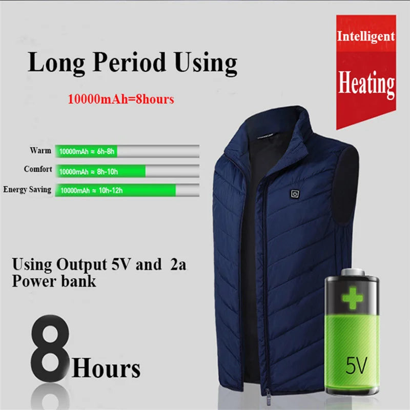 17 Areas Usb Heated Jacket Men Women Electric Heated Vest Heating Vest Heated Bodywarmer Usb Inner Heat Vest Veste Chauffante
