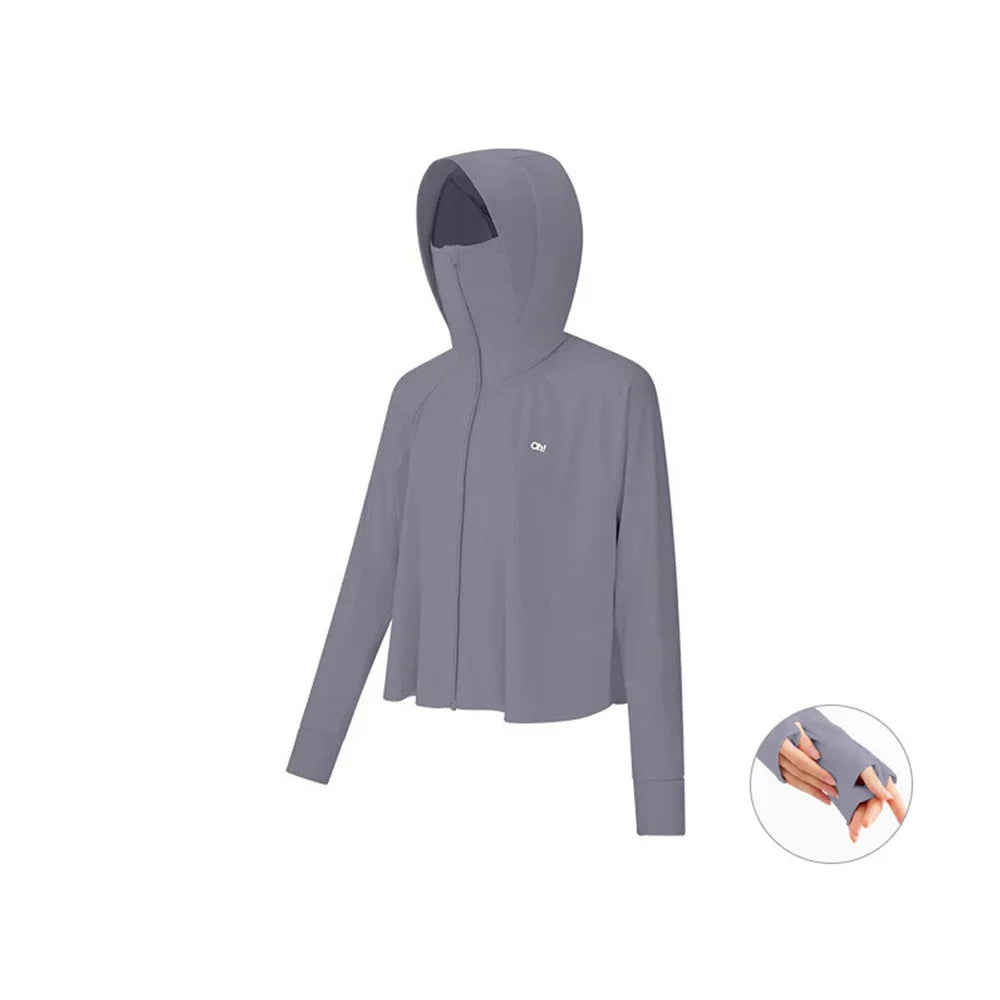 OhSunny Women Clothing Anti-UV Coats Hooded Sun Protection with Strip Loose Breathable Long Sleeve Sport Cycling Clothes