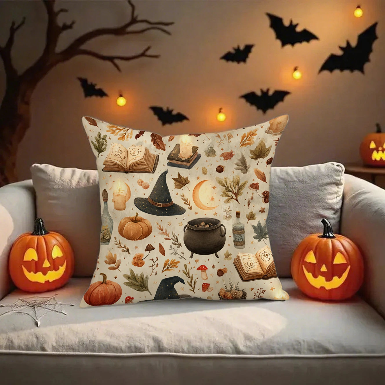 Halloween Pumpkin Pattern PillowcaseSuitable for sofa car bedroom decorative cushion cover pillow cover